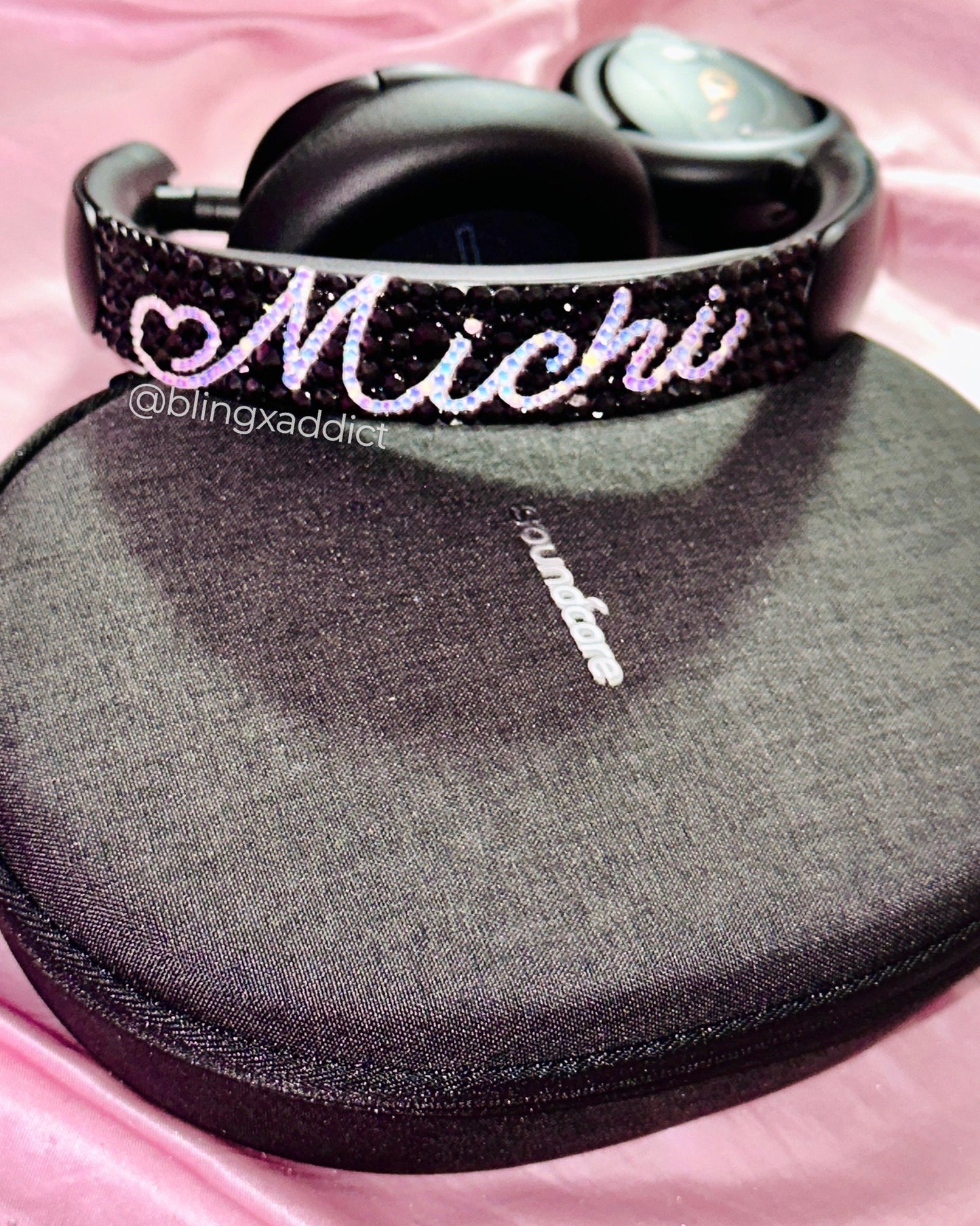 Custom Crystal Bling Soundcore Headphones | Personalized Bluetooth Wireless Headphones