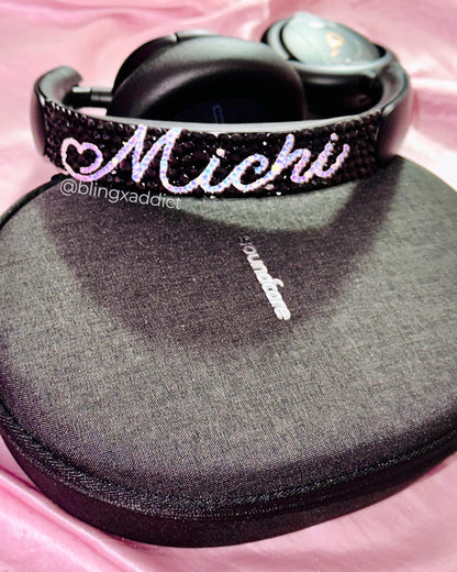 Custom Crystal Bling Soundcore Headphones | Personalized Bluetooth Wireless Headphones