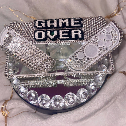 Game Over Crystal Nintendo Switch Case: Bedazzled Protective Cover