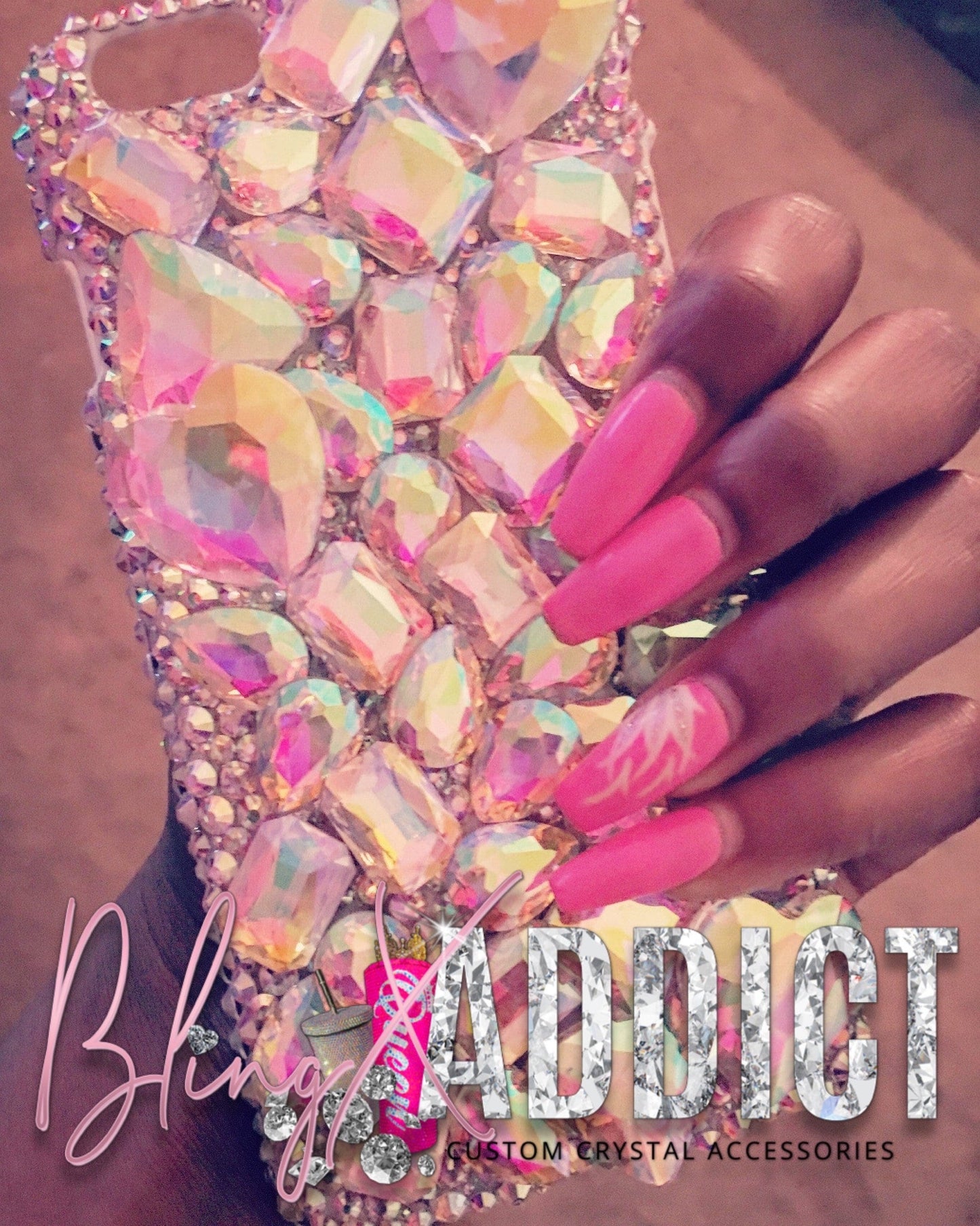 Diamonds Are Forever Custom Crystal 3D Gem Bling Phone Case