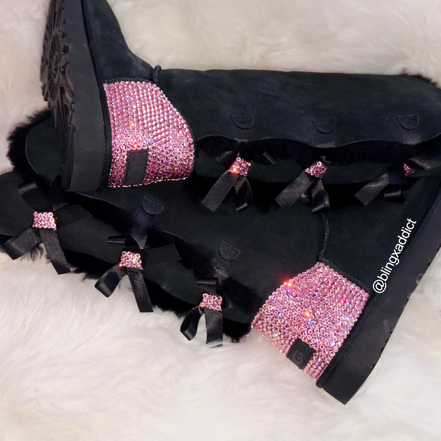Swarovski Crystal Bling Custom UGG Bailey Bow Boots| Choose UGG Boot Version: Mini, Short, or Tall