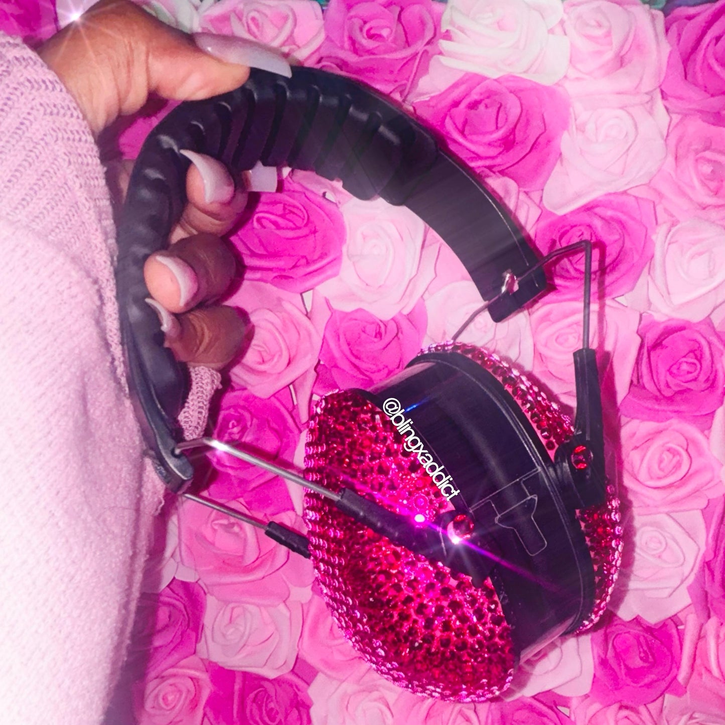 Bedazzled Hearing Protection with Crystals | Bling Earmuffs | Lightweight, Foldable, NRR 20dB