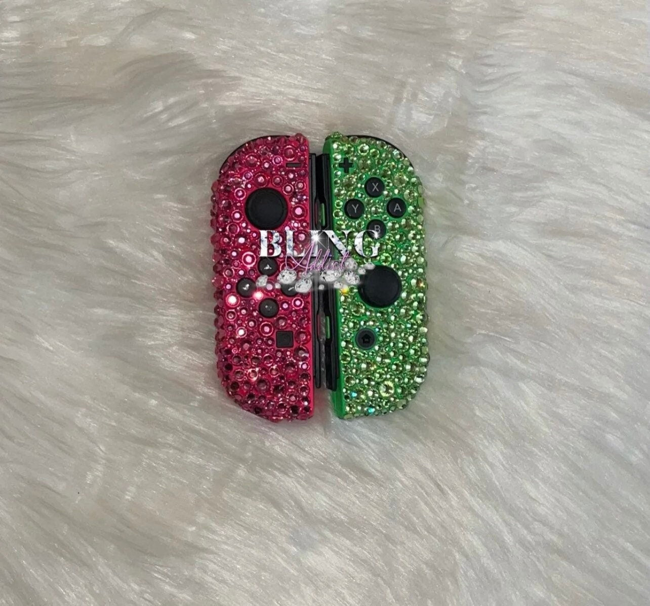 Crystal Nintendo Switch Beddazled Custom Joy-Con Controllers