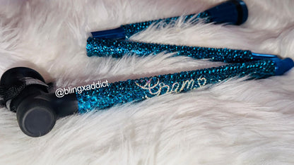 Crystal Bedazzled Foldable Walking Cane | Ergonomic Grip Handle | Supports Up to 350 lbs | Adjustable Height to 6’5” | Custom Name Option