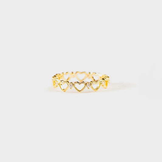 Golden Heart | Heart Shape 18K Gold-Plated Ring - Bling Addict