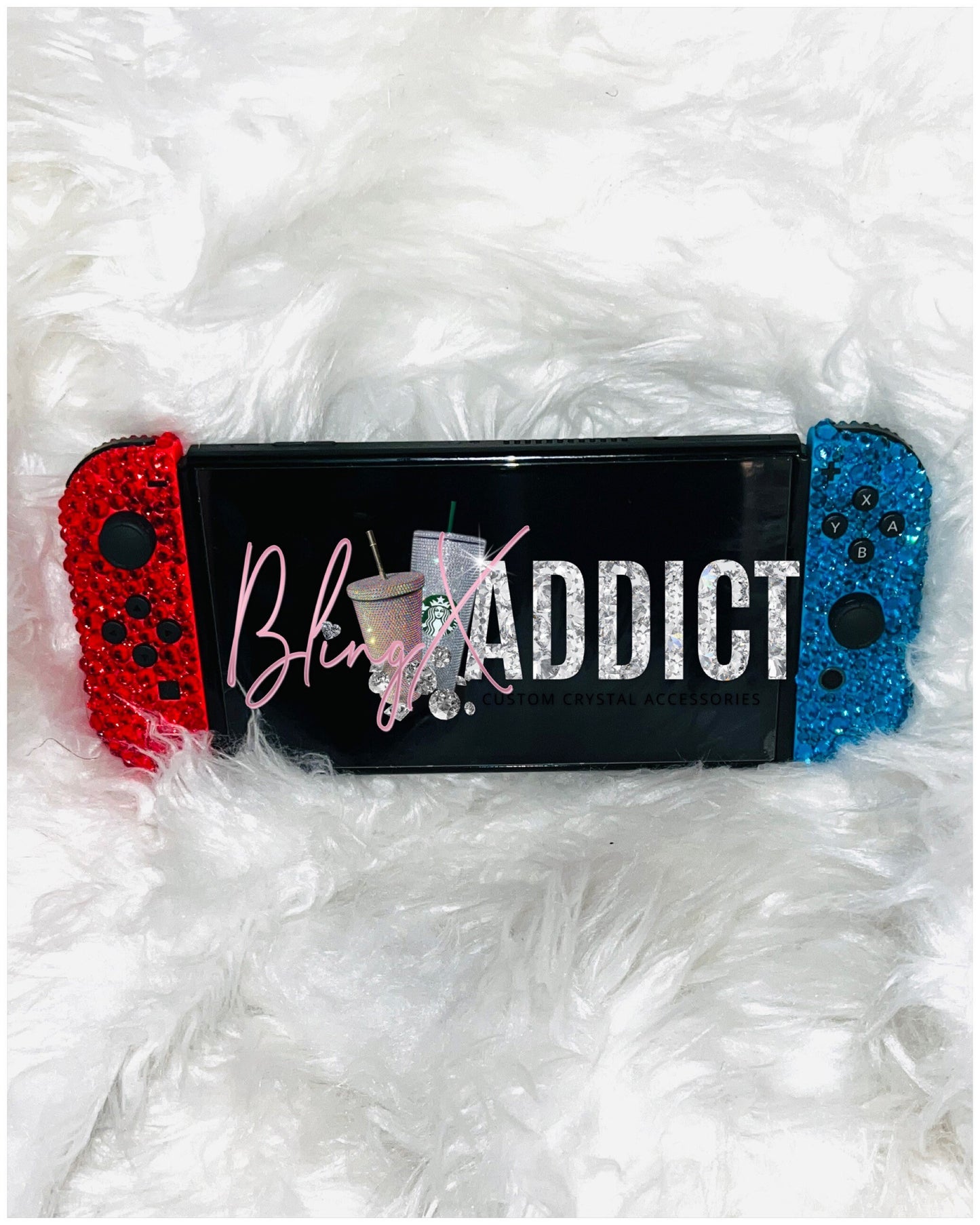 Crystal Nintendo Switch Beddazled Custom Joy-Con Controllers