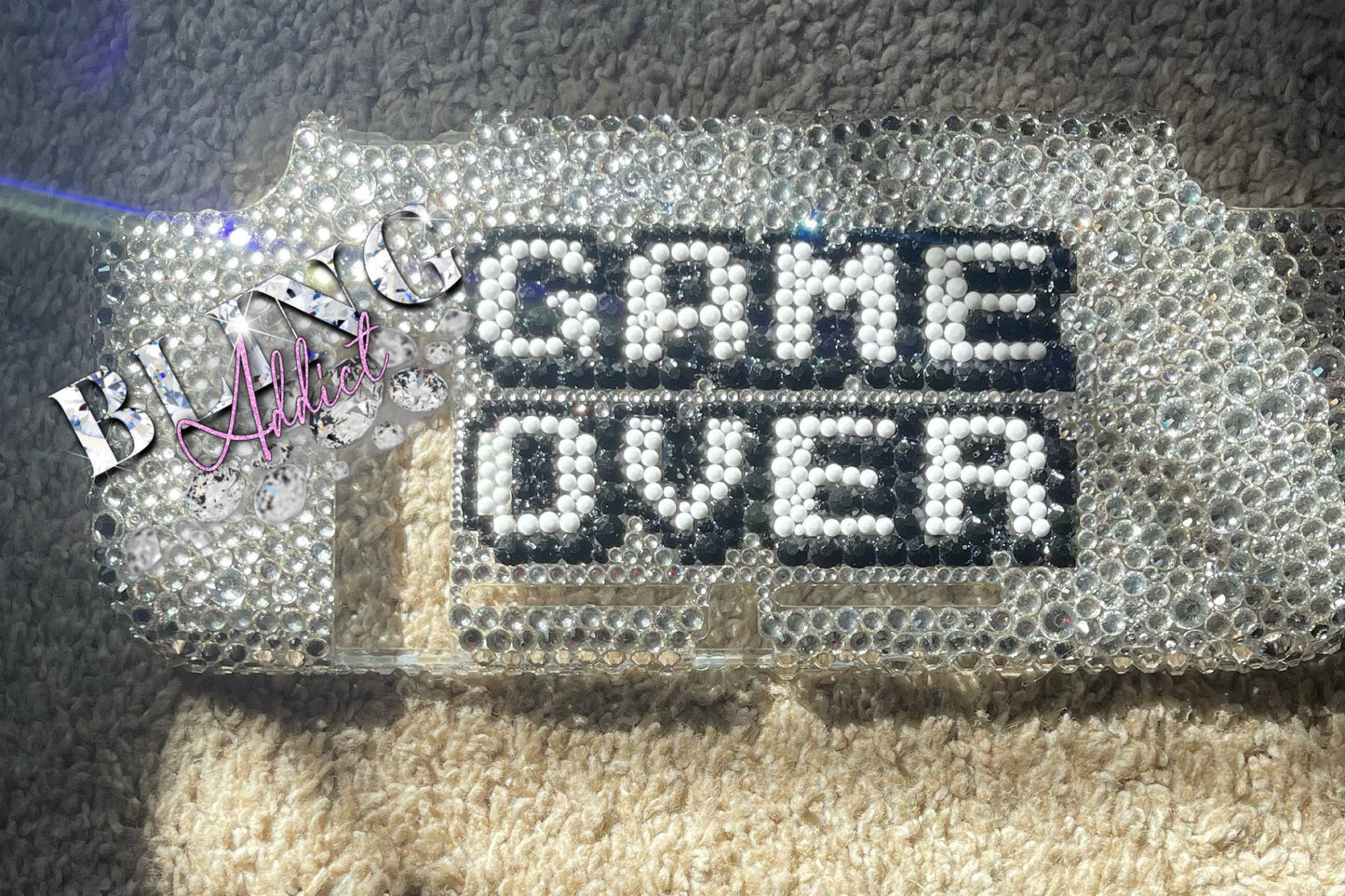 Game Over Crystal Nintendo Switch Case: Bedazzled Protective Cover