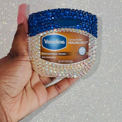 Personalized Bling & Bedazzled Vaseline Jar | 1.75 oz, 3.75 oz, 7.5 oz & 13 oz