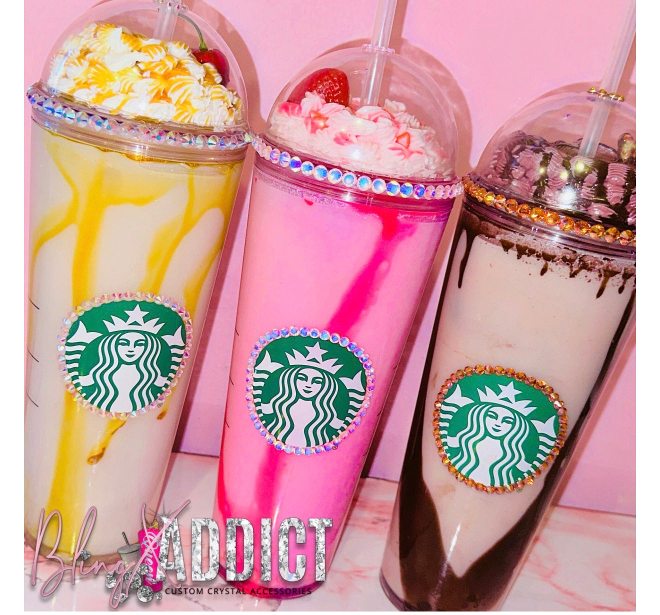 Bling My Frappe Custom Faux Drink Starbucks Tumbler Cup