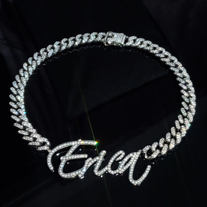 LuxeScript | Custom Name Cuban Link Bracelet | Personalized Rhinestone Jewelry
