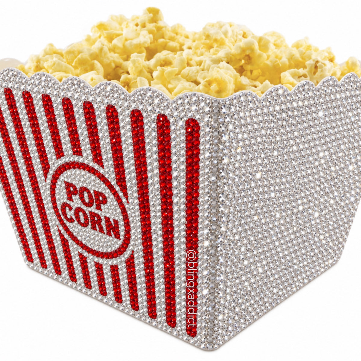 Bling Popcorn Bucket | Rhinestone Popcorn Container | Reusable Movie Night Snack Bowl | Bedazzled Movie Room Decor | Movie Lover Gift