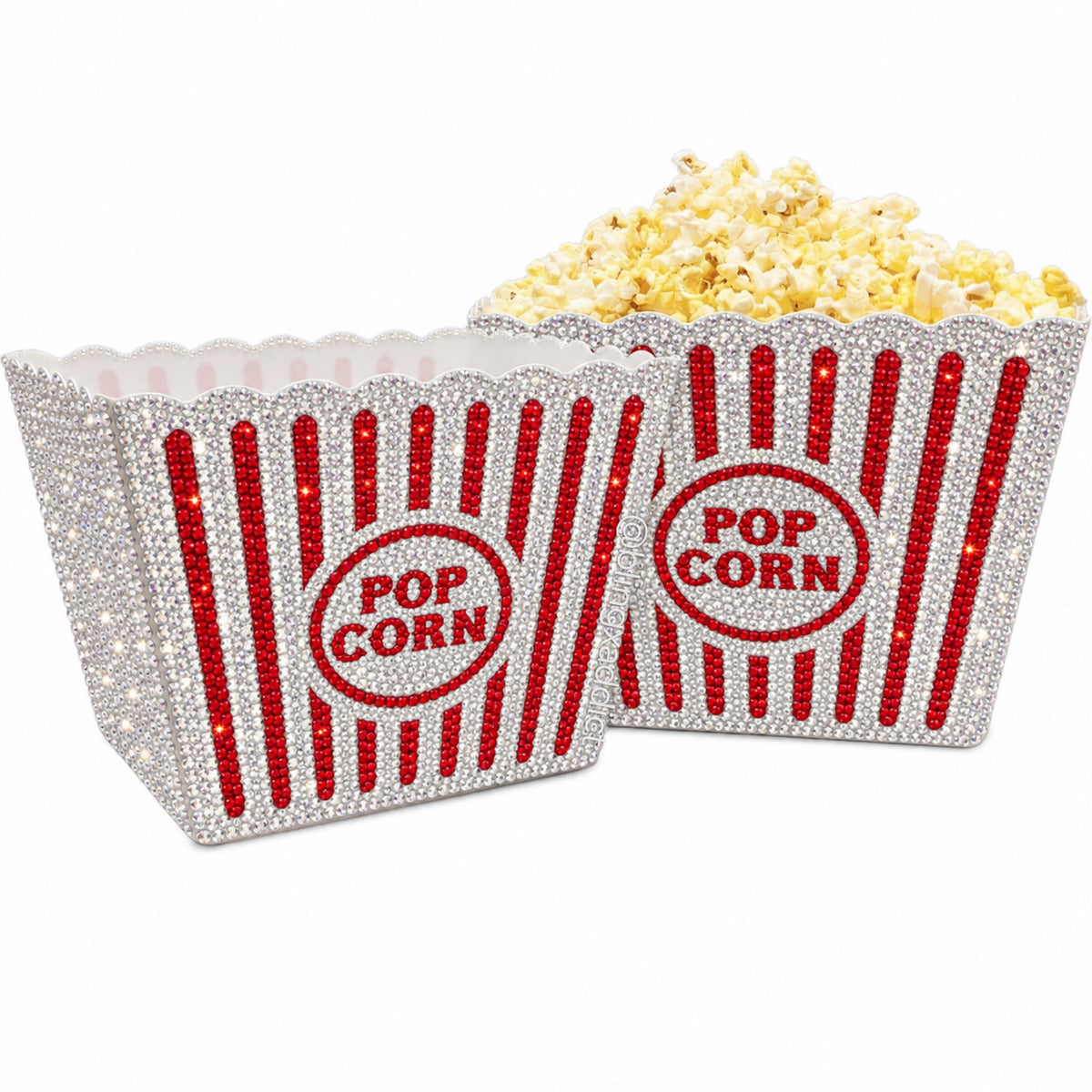 Bling Popcorn Bucket | Rhinestone Popcorn Container | Reusable Movie Night Snack Bowl | Bedazzled Movie Room Decor | Movie Lover Gift