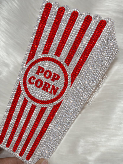 Bling Popcorn Bucket | Rhinestone Popcorn Container | Reusable Movie Night Snack Bowl | Bedazzled Movie Room Decor | Movie Lover Gift