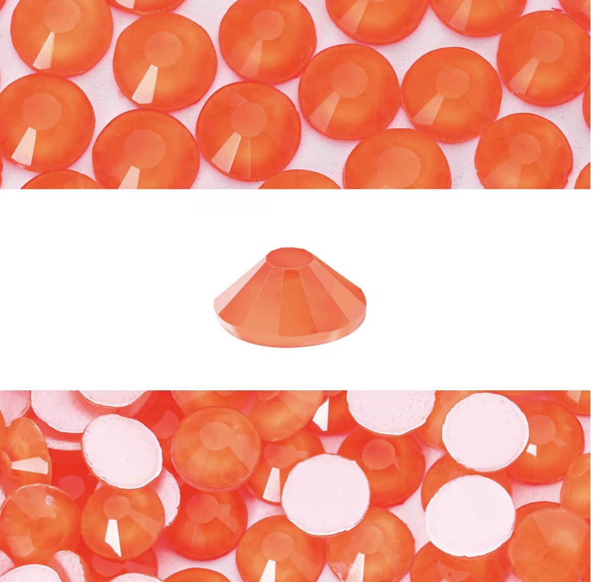 Neon Hyacinth Orange Glass Rhinestones