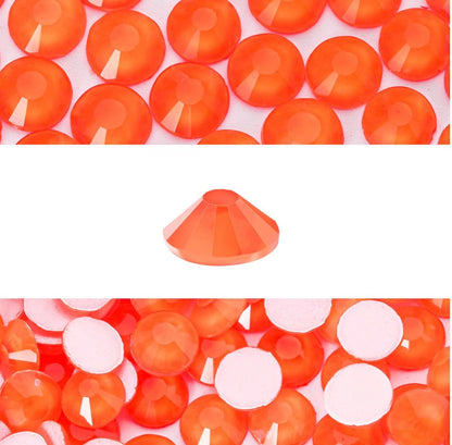 Neon Hyacinth Orange Glass Rhinestones