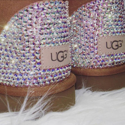 Custom Bling UGG Short Boots – Rhinestone Classic Short & Bailey Bow UGG Boots