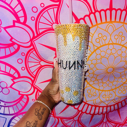 Winnie the Pooh Crystal Bling Tumbler Cup: Hunny Bear Starbucks Cup