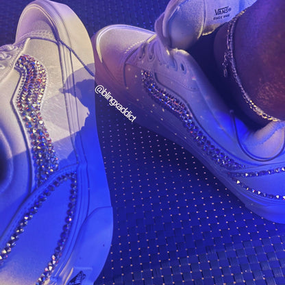 Custom  Bedazzled  KNU Skool Vans | Choose Glass or Swarovski Crystal