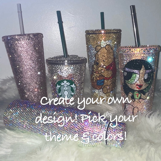 Your DESIGN| Personalized Custom Crystal Bling Cold Cup Tumbler