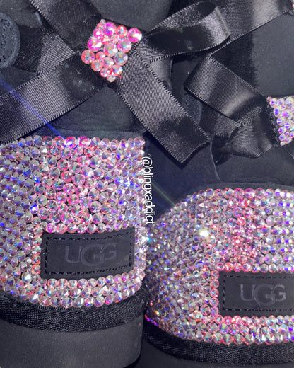 Swarovski Crystal Bling Custom UGG Bailey Bow Boots| Choose UGG Boot Version: Mini, Short, or Tall