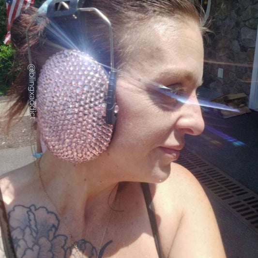 Range Glam | Crystal Hearing Protection Earmuffs – NRR 20 dB Noise Reduction - Bling Addict