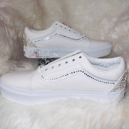 Custom SWAROVSKI Crystal Bling Vans Old Skool Sneakers for Wedding, Birthday, Gifts