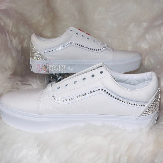 Custom SWAROVSKI Crystal Bling Vans Old Skool Sneakers for Wedding, Birthday, Gifts - Bling Addict