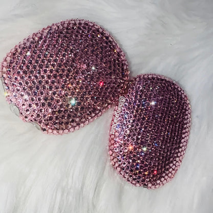 READY TO SHIP - Pink Swarovski Bling AirPods Max Covers: Hand-Blinged Luxury Sparkle