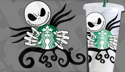 Halloween Snow Globe Starbucks Tumbler: Customized Glitter Cold Cup