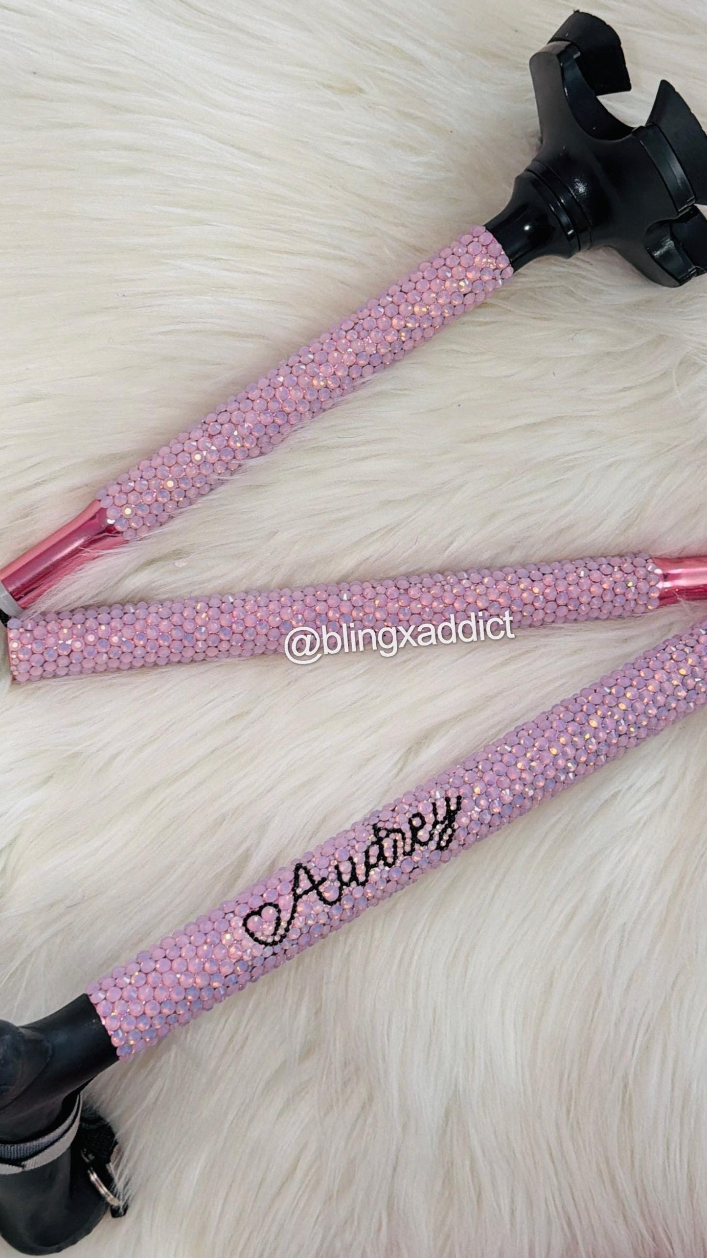 Bedazzled Foldable Pivot Walking Cane | Ergonomic Grip, Adjustable Height, 350 lbs Capacity, Up to 6”5 in Height