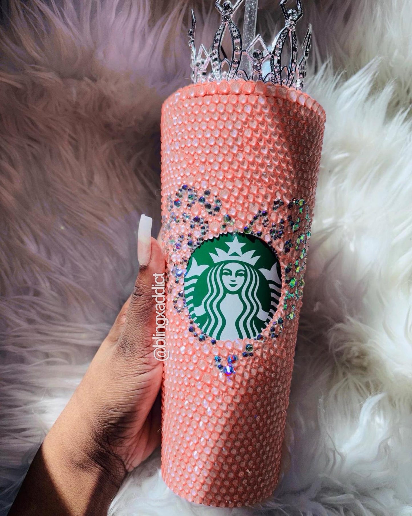 Bling "Boss Babe" Tumbler: Neon Pastel Rhinestone Cup with Crown