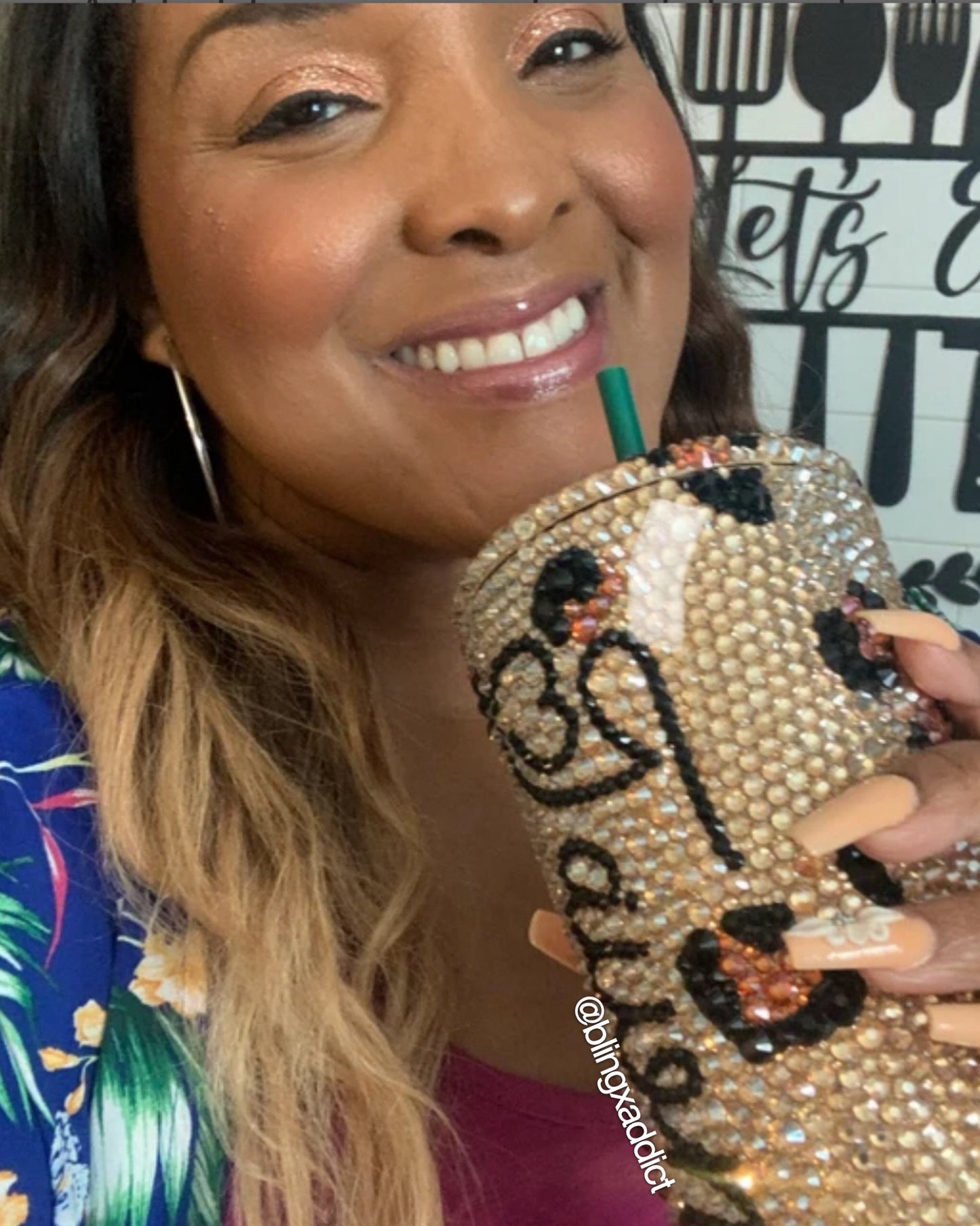 Crystal My Spots Custom Bedazzled Leopard Starbucks Tumbler: Rhinestone Bling Cup