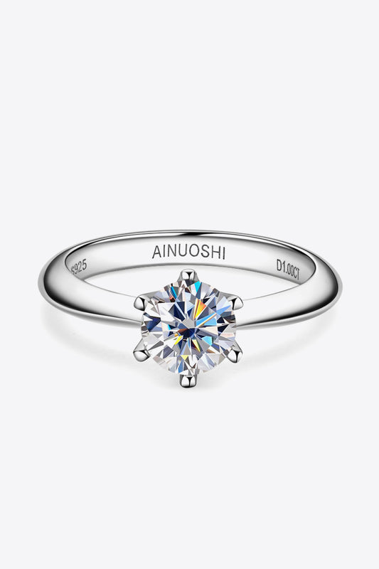 Wonderful Life 1 Carat Moissanite Platinum-Plated Ring - Bling Addict