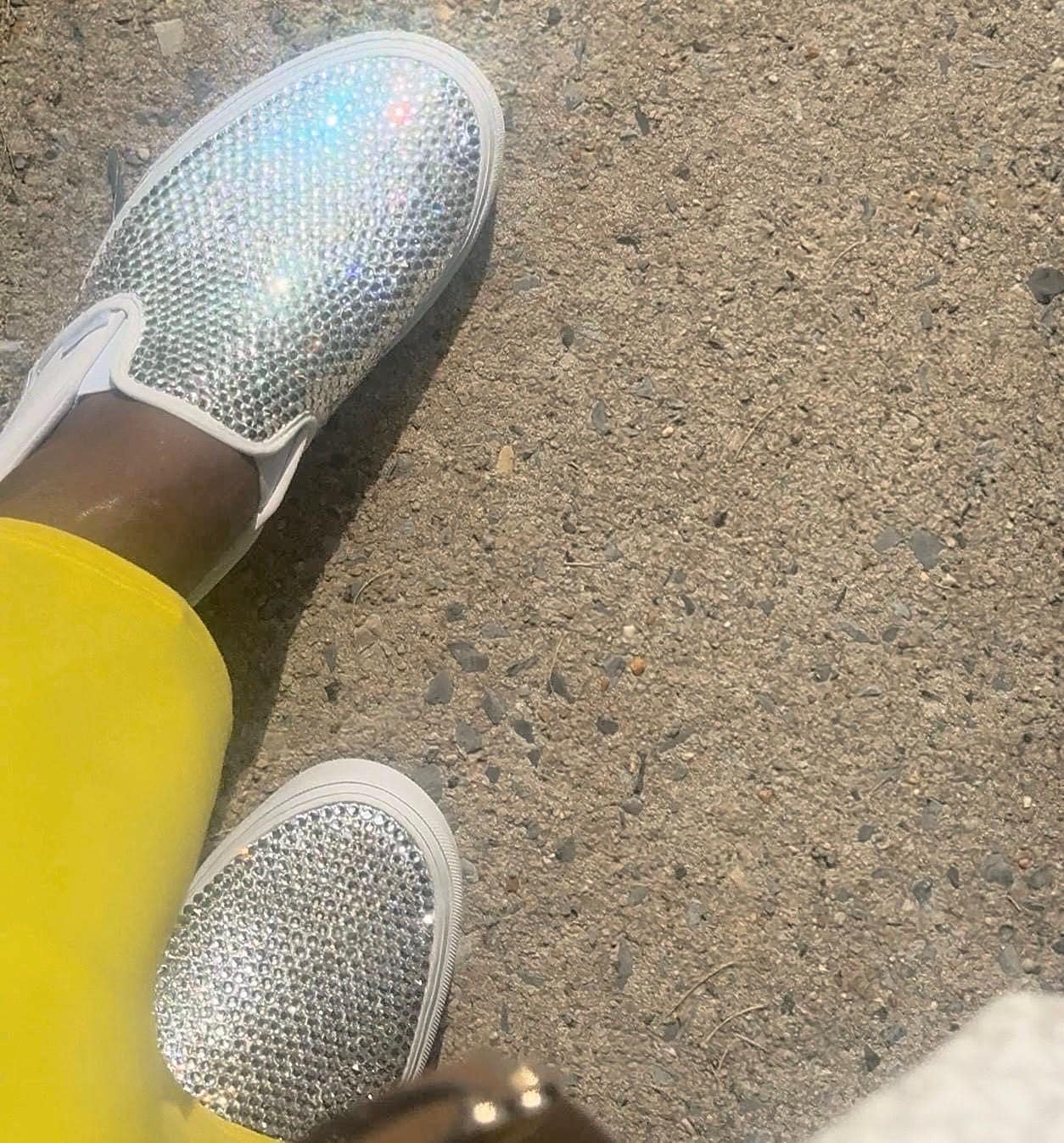 Fully Crystalized Bling Vans | Women’s Slip-On Sneakers for Birthday, Bridal & Event Wear