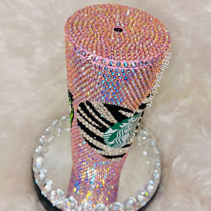Power Puff Bae Crystal Bling Custom 24oz Starbucks Rhinestone Tumbler Cup
