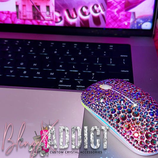 Custom Swarovski® Crystal Wireless Mouse | Color Changing RGB Mouse for Mac & Windows - Bling Addict