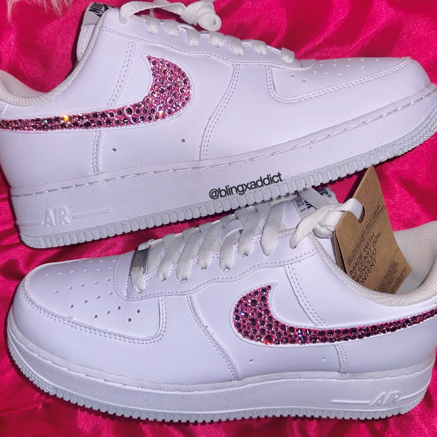 Bedazzled Swarovski Crystal Nike Air Force 1 Low Top Custom Handmade Sneakers