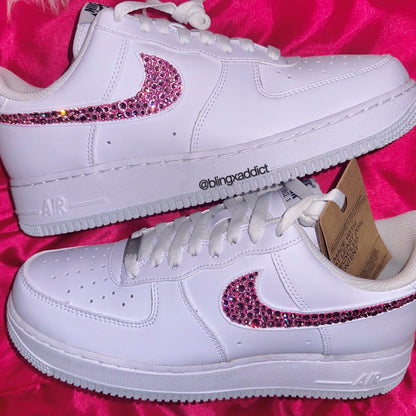 Bedazzled Swarovski Crystal Nike Air Force 1 Low Top Custom Handmade Sneakers