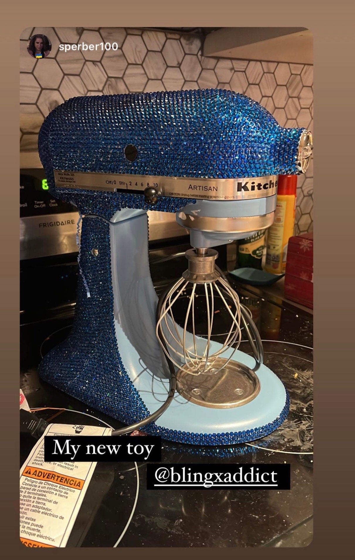 Custom KitchenAid Artisan  Swarovski Crystal 5 qt. OR 7qt Tilt-Head Bling Stand Mixer