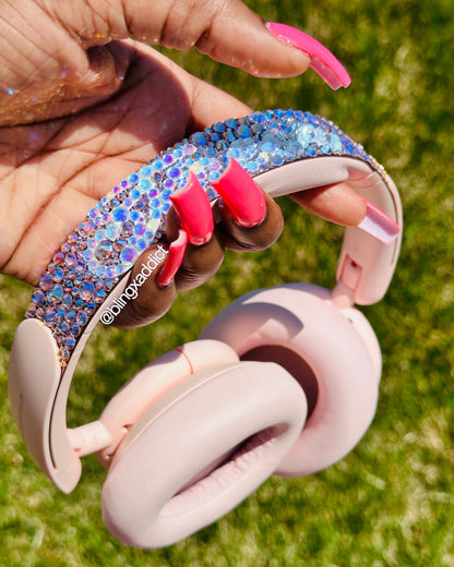 Custom Crystal Bling Soundcore Headphones | Personalized Bluetooth Wireless Headphones