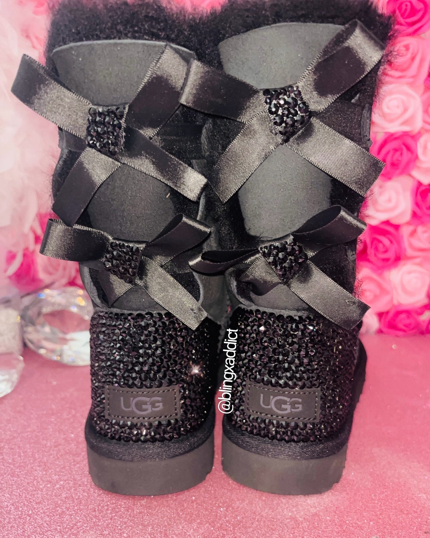 Swarovski Crystal Bling Custom UGG Bailey Bow Boots| Choose UGG Boot Version: Mini, Short, or Tall