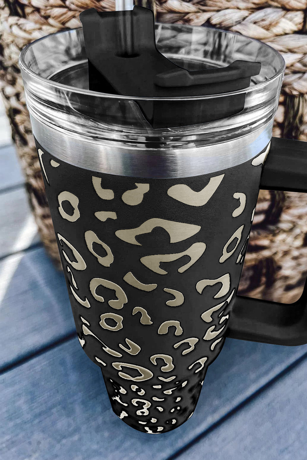 Black Leopard Spotted Stainless Double Insulated Cup 40oz Accessories by BlingxAddict | BlingxAddict