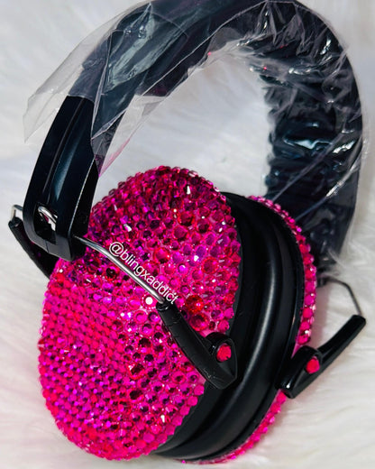 Bedazzled Hearing Protection with Crystals | Bling Earmuffs | Lightweight, Foldable, NRR 20dB