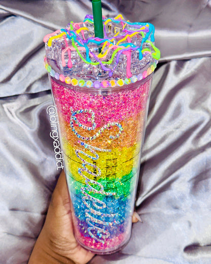The ORIGINAL Pastel Rainbow Crush Crystal Starbucks Tumbler
