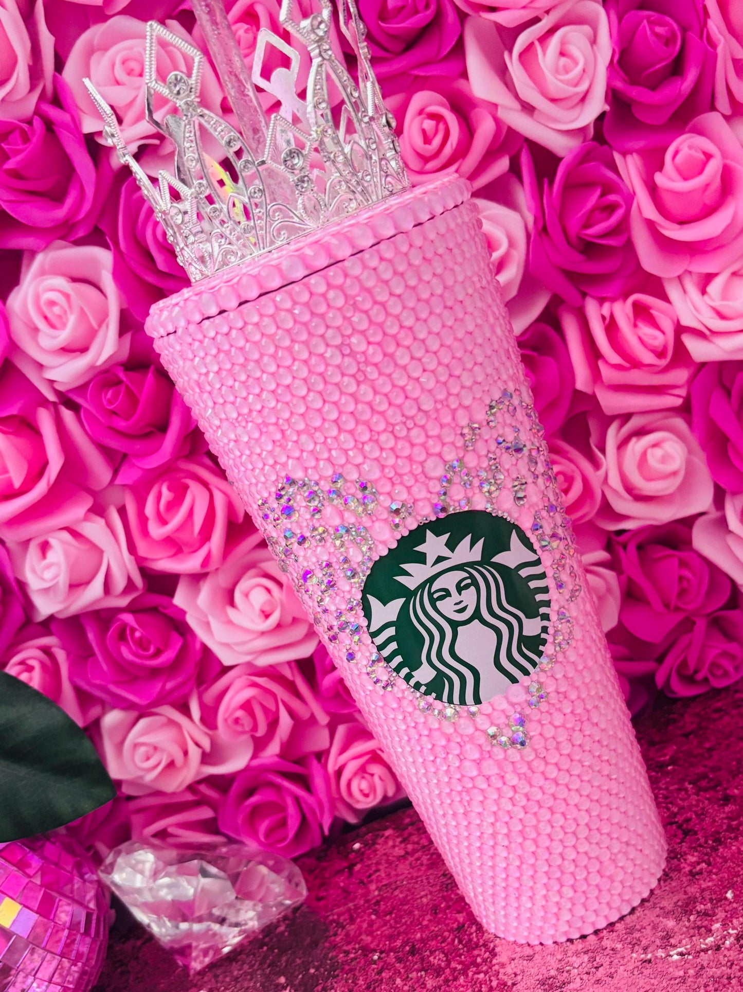 Bling "Boss Babe" Tumbler: Neon Pastel Rhinestone Cup with Crown