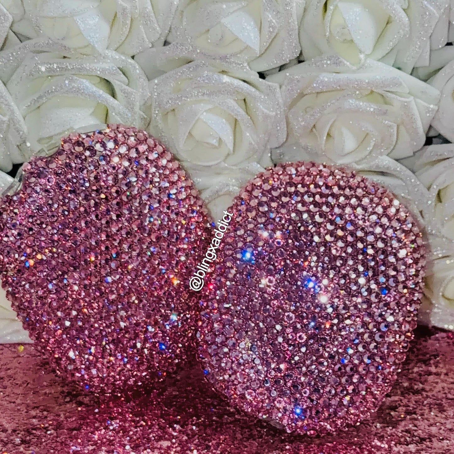 READY TO SHIP - Pink Swarovski Bling AirPods Max Covers: Hand-Blinged Luxury Sparkle
