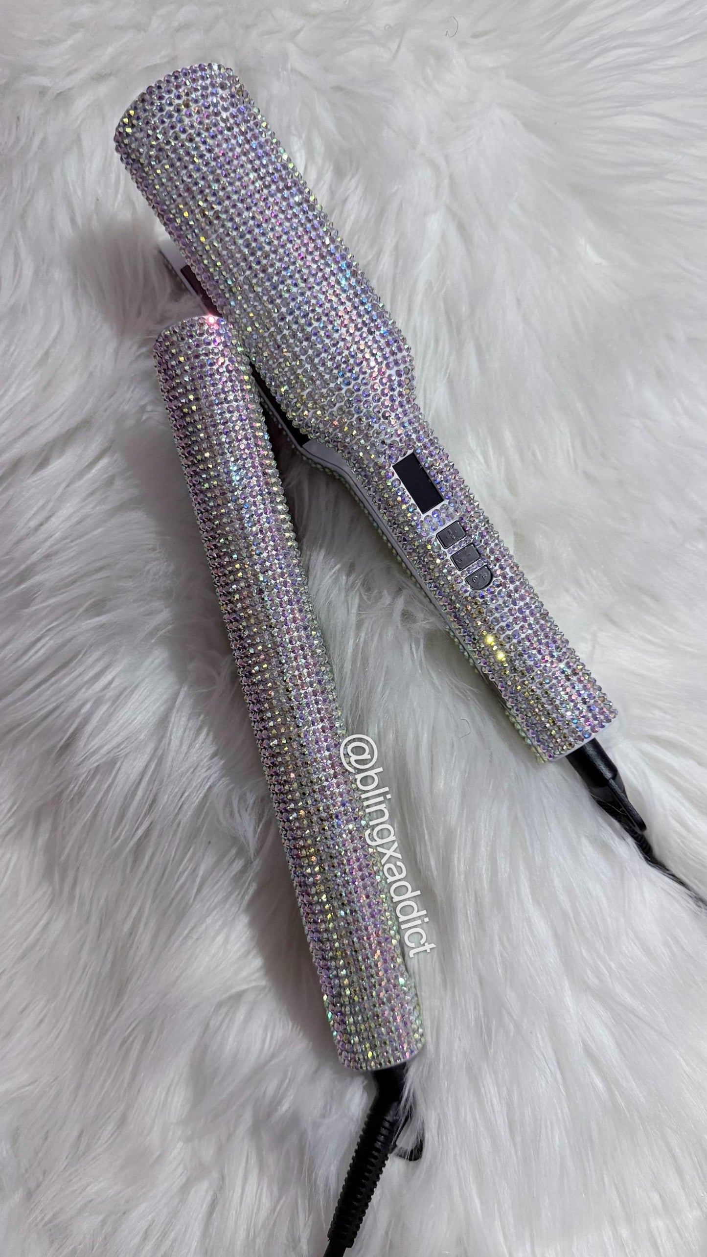 Bedazzled Crystal Flat Iron | Rhinestone Bling Hair Straightener | Custom 1” or 2” Styling Tool