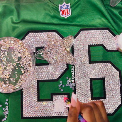 Custom Crystal Bling Sports Jersey | NFL, NBA, NHL & MLB | Swarovski or Glass Rhinestones - Bling Addict