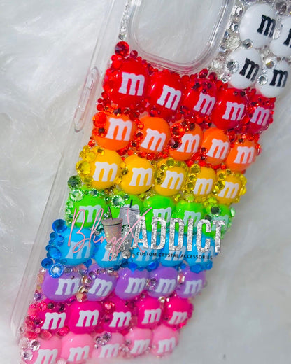 Rainbow M&M Crystal Candy Phone Case