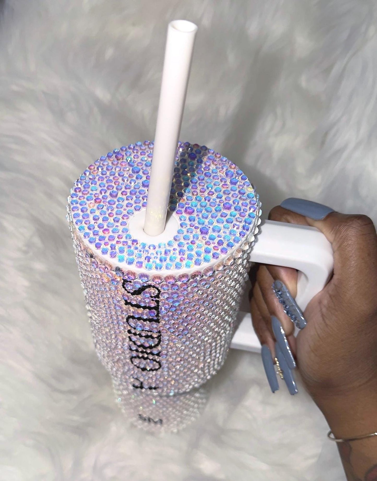 Custom Simply Modern Bling Tumbler – Personalized Rhinestone Cup | 20oz 24oz 28oz Skinny or 30oz 40oz Handle